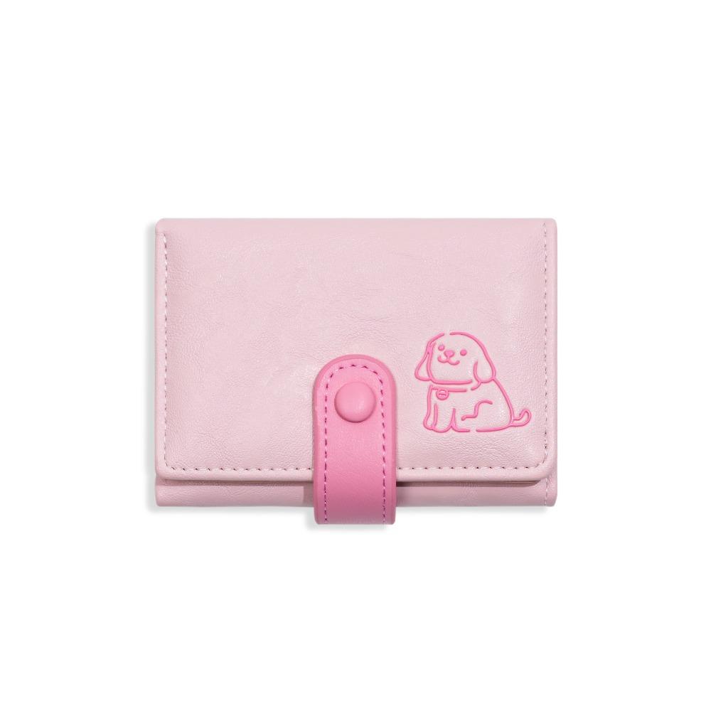 

New Cute Dog Short Wallet INS Tri-fold Card Holder Multiple Card Slots Large Capacity Women Wallets Gifts рожевий