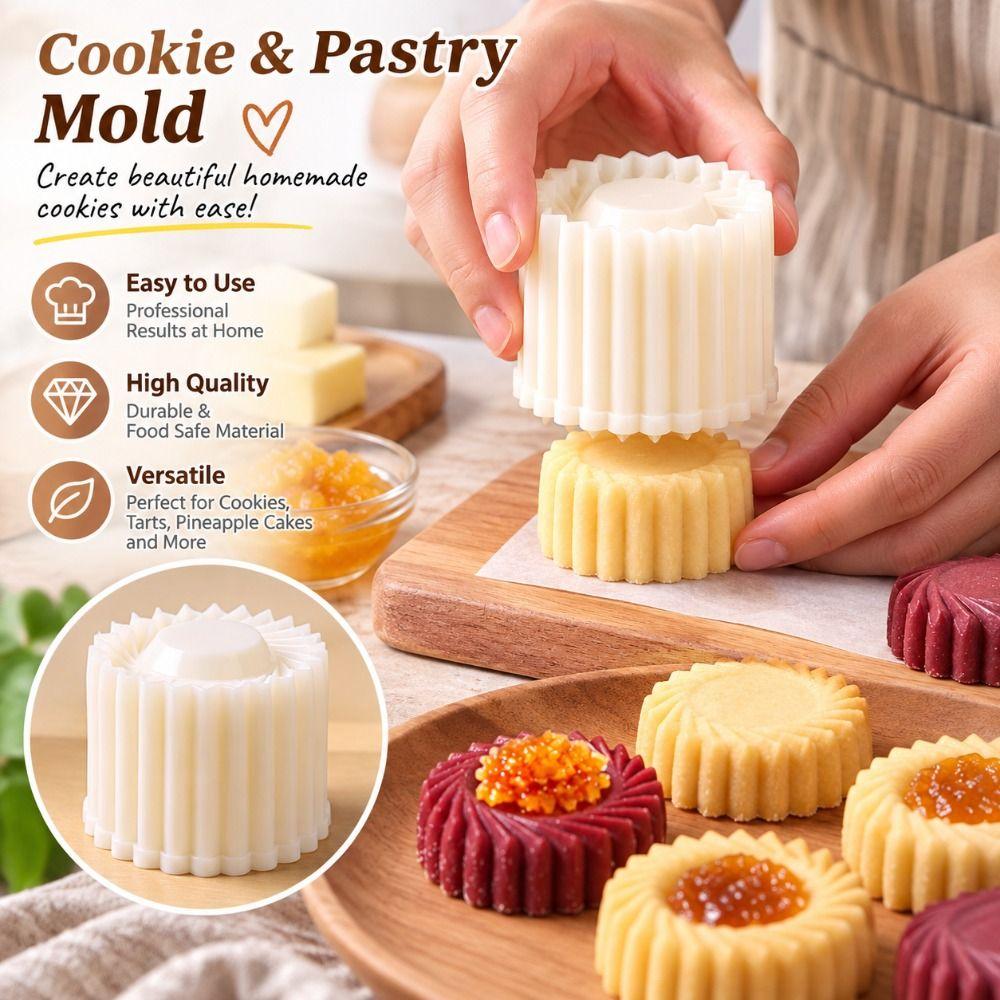 Non-Stick Hand Press Mooncake Mold Double‑Sided DIY Pastry Stamp Cookie Pastry Mold Gift Making