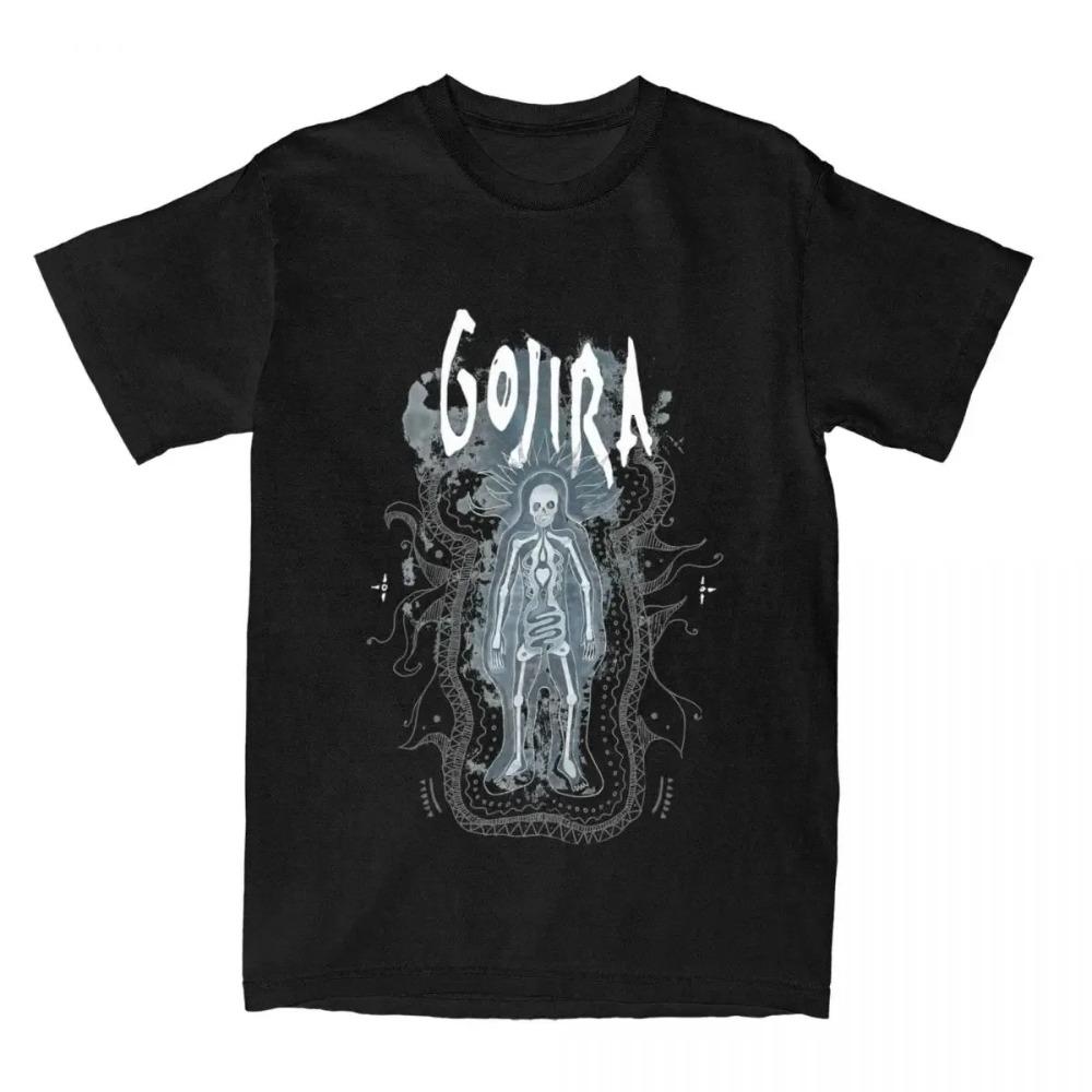 

2025 Men Women Gojiras Rock Metal Band Printed T-shirt Loose Cotton Clothing Vintage Short Sleeve Tee Crew Neck Summer T Shirt XXXL