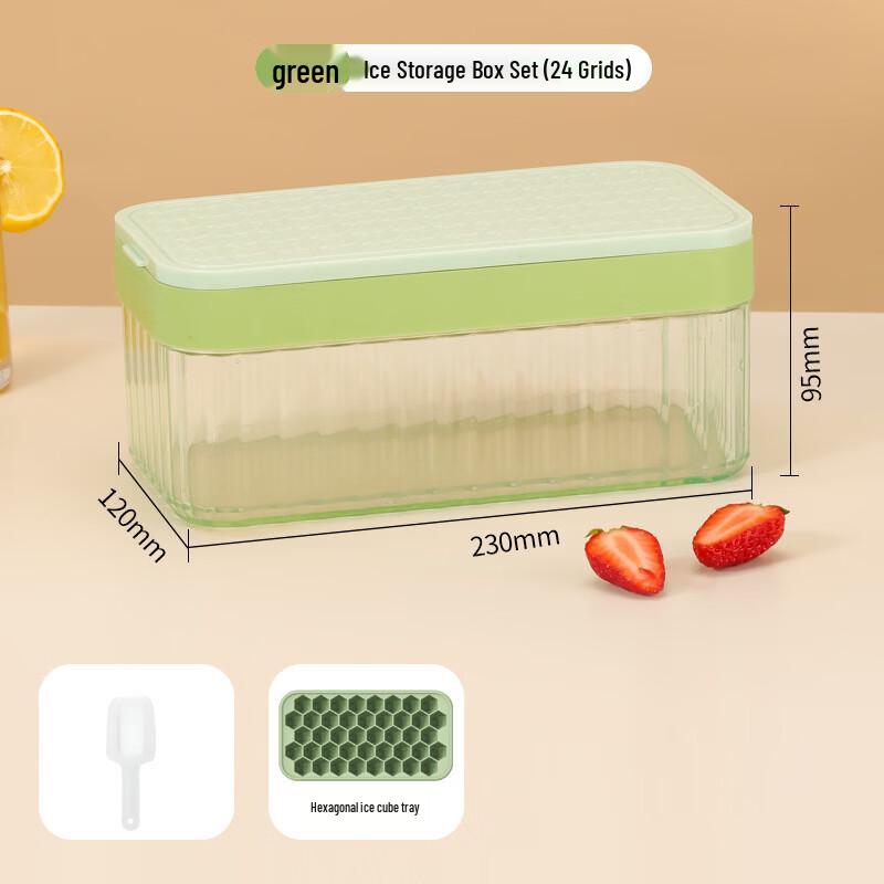 Ru Han Hexagonal Silicone Press Ice Cube Tray with Shovel