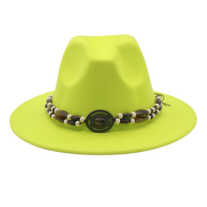 European and American Woolen Jazz Hat, Flat-brimmed Big-eave Hat, Autumn and Winter British Style Men's and Women's Fashion, Felt Hat Top Hat