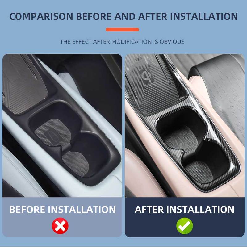 For BYD Dolphin Surf Dolphin Mini Seagull 2024 2025 LHD Gear Shift Panel Sticker Water Cup Cover Frame Interior Accessories