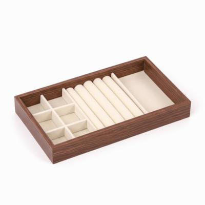 23X13X3CM Jewelry Tray Walnut Material Flannel Lining Jewelry Storage Box Large Capacity Wooden Material Storage Solution
