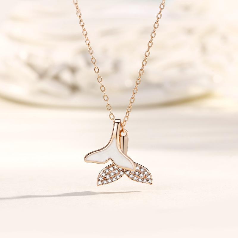 

Ожерелье в виде хвоста русалки, женская индивидуальность, легкая роскошь, мода, высококачественные бриллиантовые эпоксидные украшения в виде рыбьего хвоста