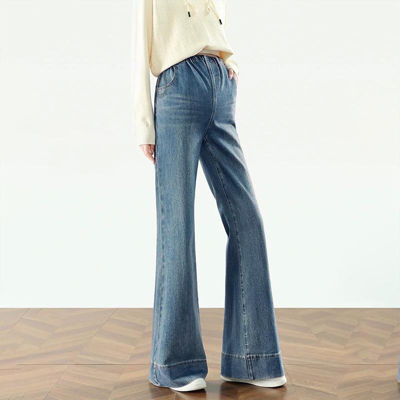 Maternity Stretchy Flare Jeans with Side Drawstring L