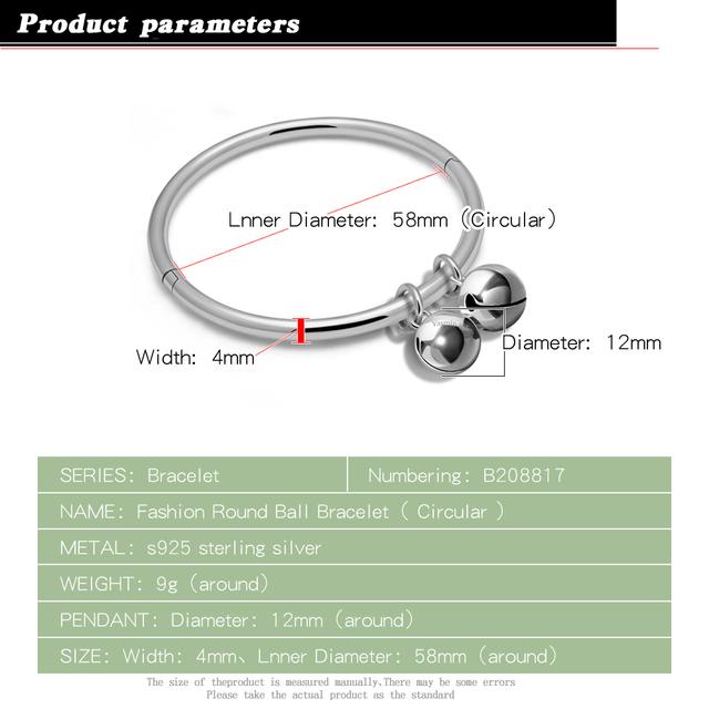 Nowy Minimalizm 100 % Srebro Próby 925 Bransoletka Damska Gładkie Bransoletki Mankiet Prosta Modna Drobna Biżuteria Prezent