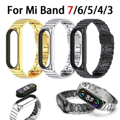 Strap for Mi Band 7 6 5 4 3 Metal Correa Mi Band 6 Bracelet Opaska Mi Band 5 Wristband Pulseira Miband Watch Bend NFC