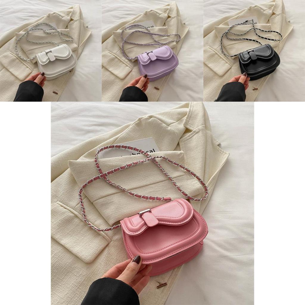 Trendy Texture Minimalist Bag Women 2024 New Fashion Crossbody Bag Stylish Chic Shoulder Saddle Bag