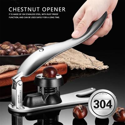 Abridor de nueces con pinza para castañas, 2 en 1, alicates rápidos para nueces, cascanueces de metal, herramientas de cocina, cortador, utensilios de cocina