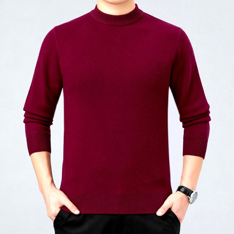 Herren Business Casual dicker Kaschmirpullover - Neuer Stil, Halbhoher Rundhalsausschnitt, 100% Reines Kaschmir, Hochwertige Basisschicht