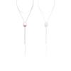 Adjustable Gradient Pink Layered Necklace Set With Earrings Ring Women Resin Geometric Pendant On Gold-Plated Snake Chain