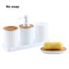 Bathroom Accessories Set Vanity Counter Soap Dispenser Toothbrush Cotton Swab Holder and Tray Set Bathroom Decor Apothecary Jars