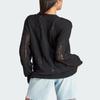Adidas Blue Version Knit Sweater Solid Color Round Neck Loose Long Sleeve Sweater Women Sweater Black IL8532