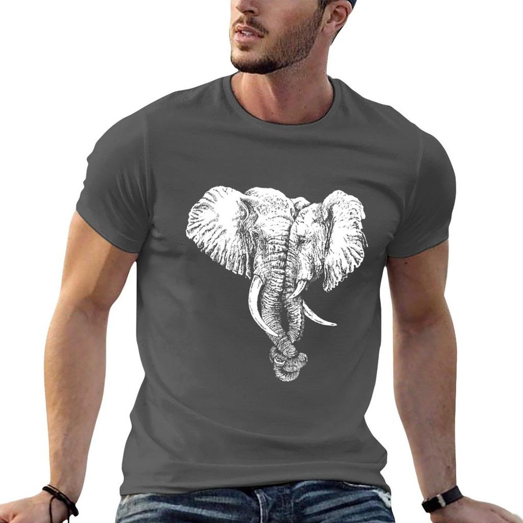 Elephant Lovers White Tshirt Funny T Shirts Cotton Unisex T Shirts Graphic T Shirts For Unisex Pack Cotton Tshirt