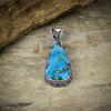Tibetan Turquoise Gemstone 925 Sterling Silver Jewelry Pendant 2.17" M-37