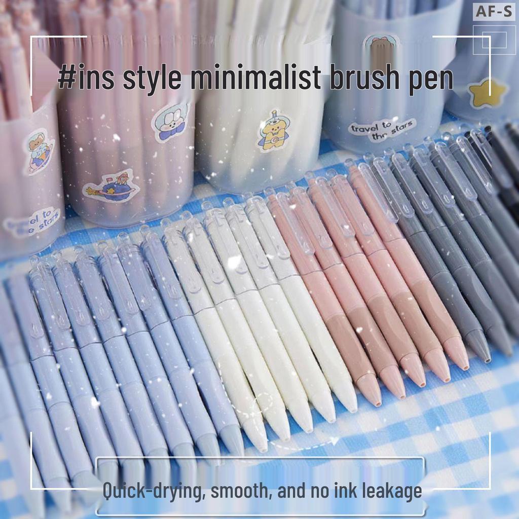 Press-Type Quick-Dry 0.5mm White Pen - Ideal for Students & Exams, Black Ink, Neutral ST Head, Perfect for Signing & Practice