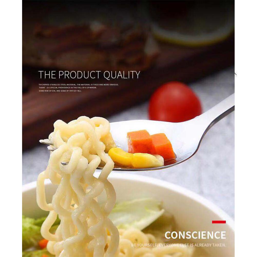 2-in-1 Edelstahl-Gabel, Löffel, Göffel, Besteck-Set, Küchen- und Outdoor-Utensilien-Werkzeug