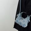 Retro Denim Bag Women's 2025 New Niche Design Sense Fringed Messenger Bag Fashionable and Simple Shoulder Bag Tide
