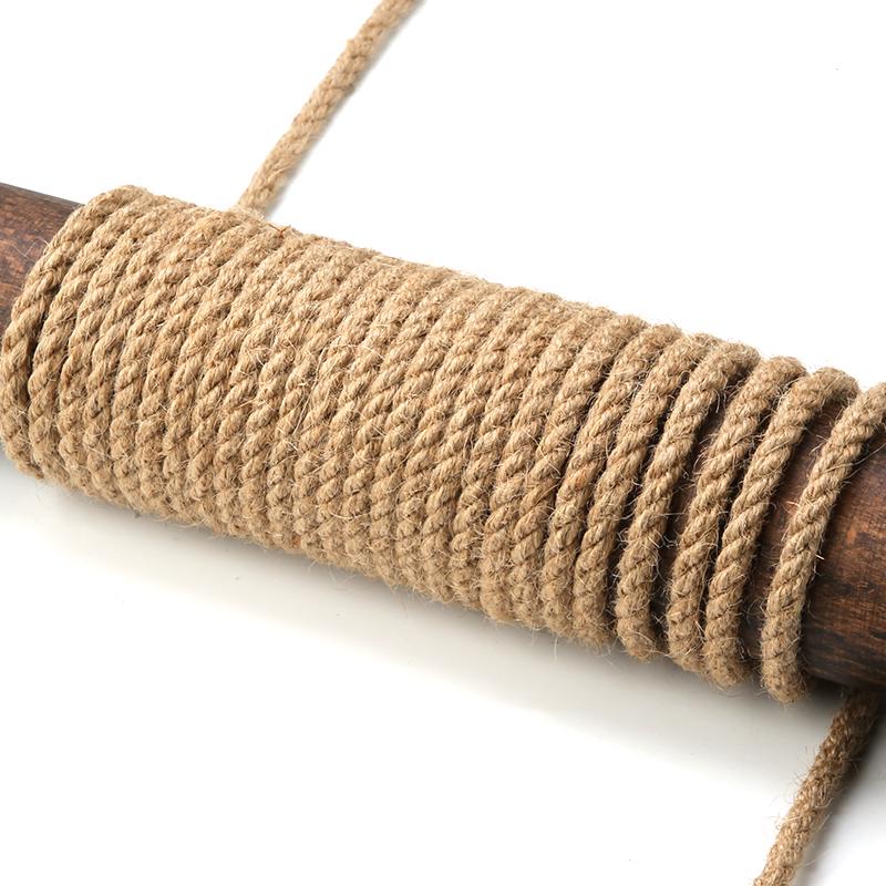 Sturdy Handmade Three-Strand Cotton-Hemp Rope for DIY Projects - Thick White Binding or Air Conditioner Water Pipe