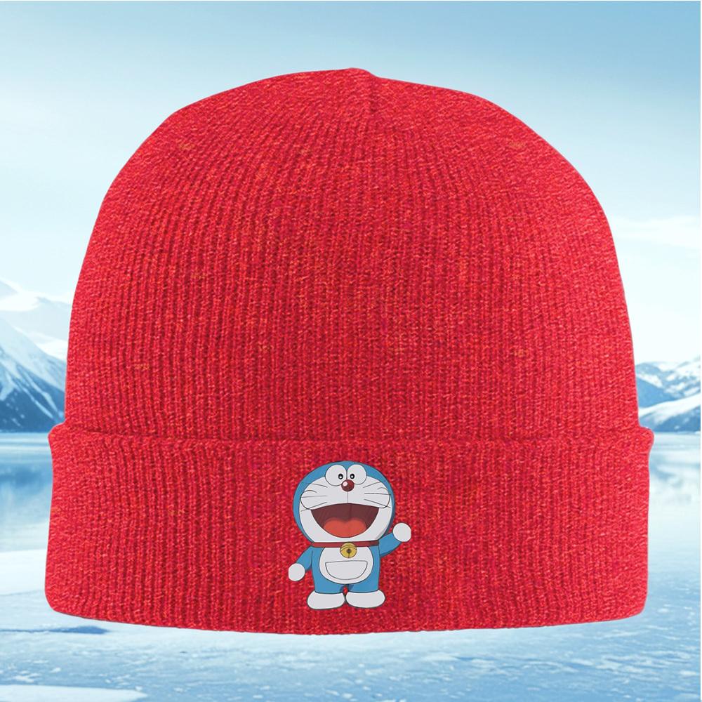 Blue cat happy smile waving Men Women Unisex Knitted Hat Beanie Pullover Cap Winter Thermal Warm Christmas Outdoor Cycling Hikin