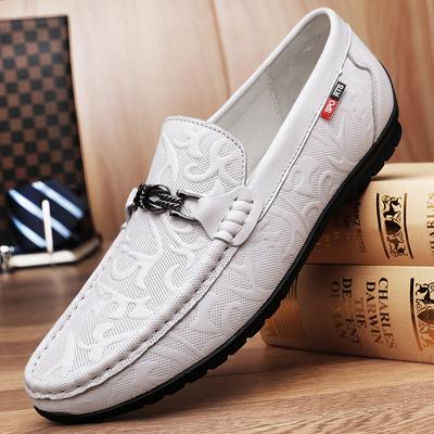 Fashion White Handmade Shoes High Quality Genuine Leather Loafers Mens Luxury Mens Designer Shoes Casual Genuine Leather Mens Shoes