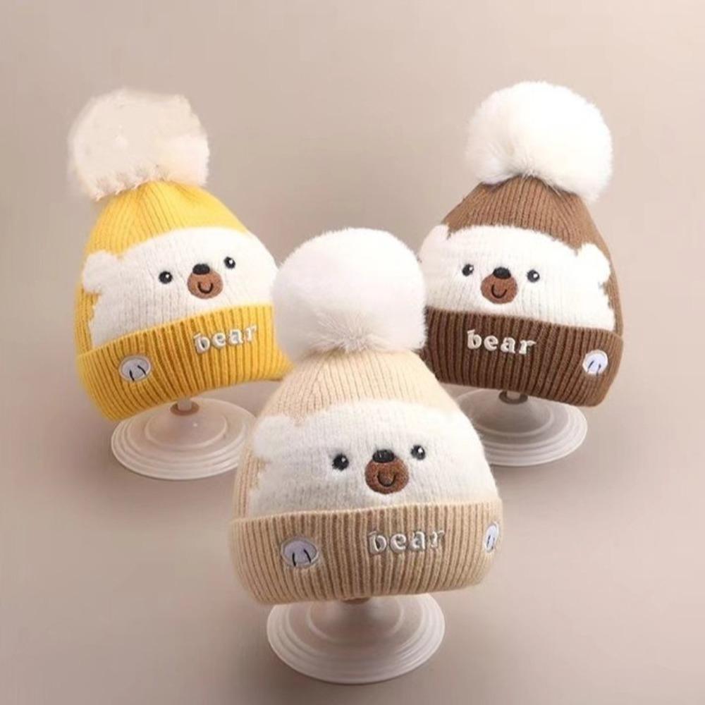 

Thickened Pullover Hat Winter Warm Ear Protection Cap New Beanie Outdoor жовтий