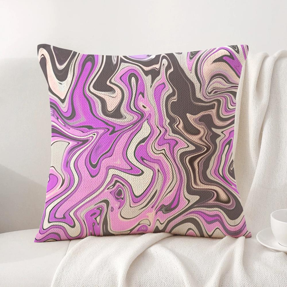 Marble Pattern Cushion Cover Natural Linen Organic Fabric DoubleSided Printing Sofa Home Decor Gift Pillow Cover