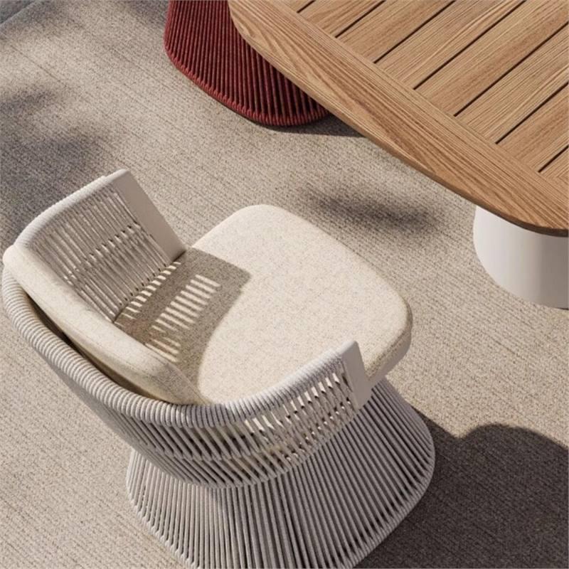 Nordic Rattan Weaving Outdoor Table and Chairs Set - Rotatable Designer Style for Courtyard, Balcony or Garden