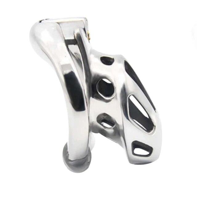 Dispositif de chasteté masculin en acier inoxydable, Cage en métal, anneaux de pénis, anneau de verrouillage, jouets sexuels de Bondage pour hommes, fourniture de jeux pour adultes