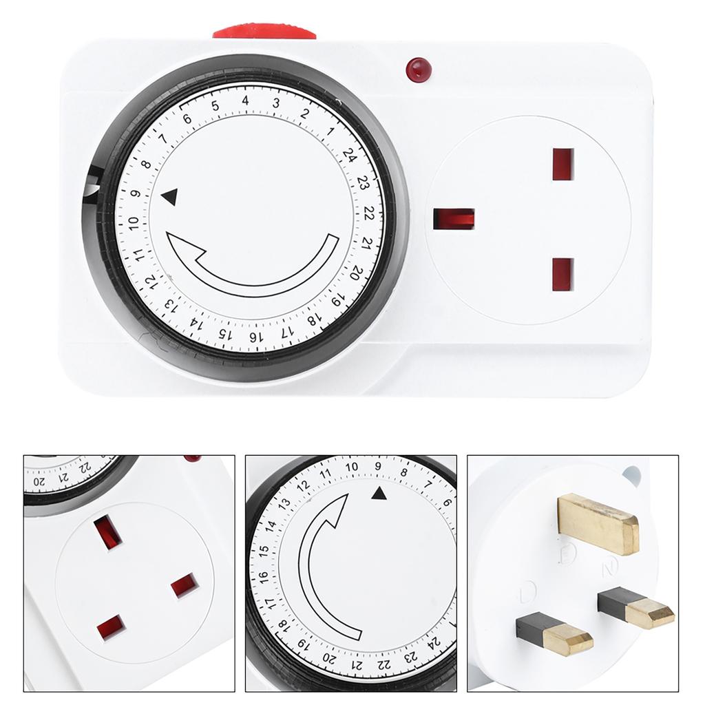 Intelligente 24-Stunden-Zyklus Mechanische Zeitschaltuhr Stromschalter Timer Stecker Steckdose