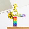 Handmade Rainbow Building Blocks Keychain Pendant: DIY Cute Buckle Ring Ornament