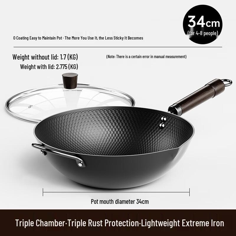 Yingtang Traditional Non-Stick Cast Iron Wok