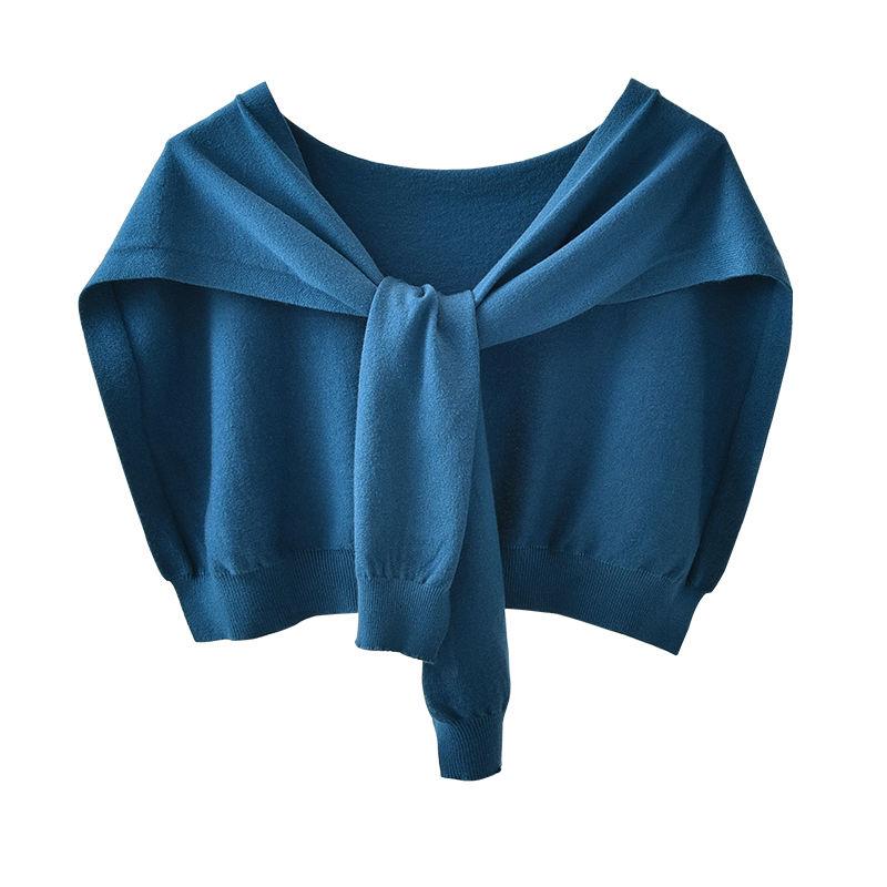 Korean Cashmere Wool Knit Women Fake Collar Shawl Summer Air Conditioned Shoulder Protect Cervical Spine Thicken Warm Scarf Q36