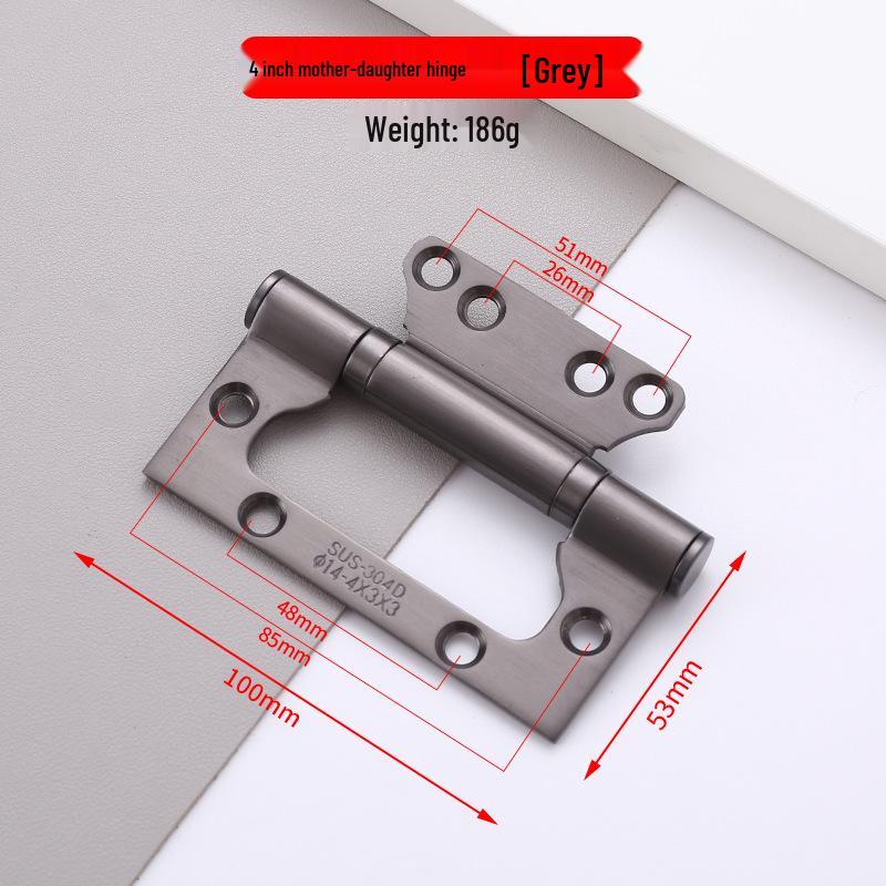 Automatic Stainless Steel Spring Hinge with Invisible Buffer for Wooden Doors