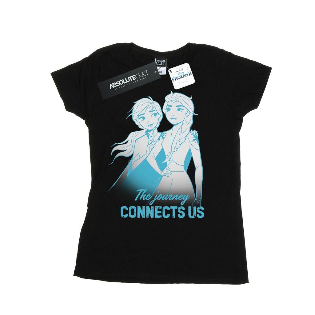 Disney Womens/Ladies Frozen 2 Elsa and Anna The Journey Connects Us Cotton T-Shirt