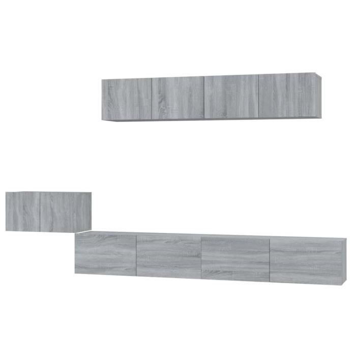 VidaXL Ensemble de meubles TV 5 pcs Sonoma gris Bois d'ingénierie 3114436