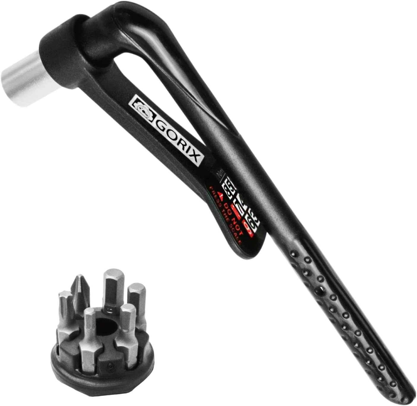 

GORIX 8847 Компактный динамометрический ключ с набором бит и измерителем, чёрный
