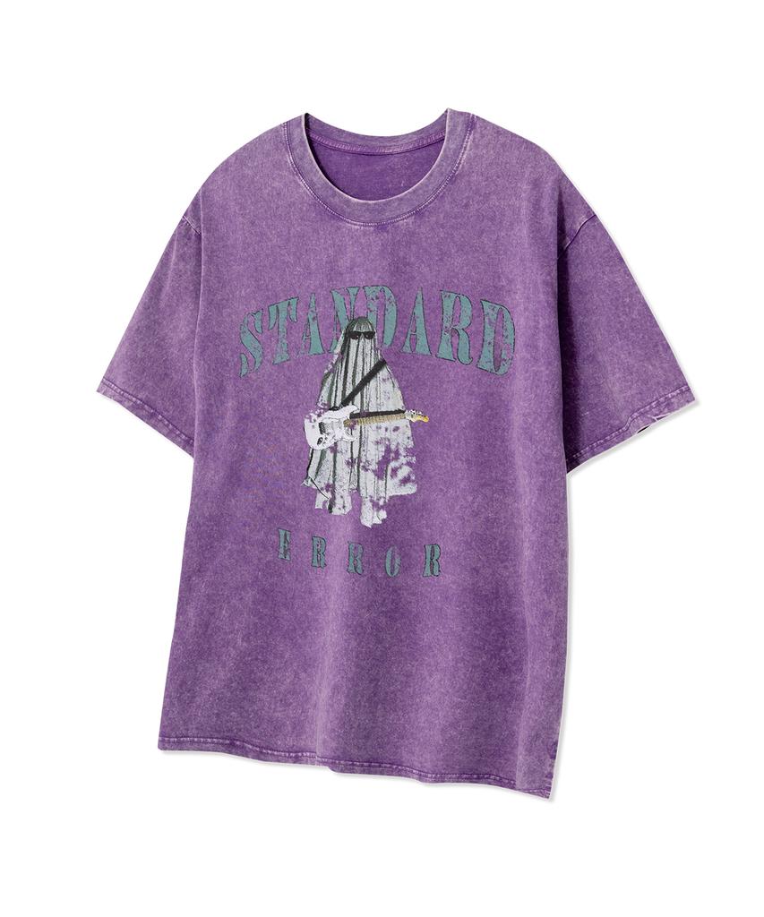 STANDARDERROR 87-Stan254 Phantom Rhythm Crack Pigment Short Sleeve T-Shirt (5 Colors) (Type A)