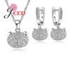 Factory Price Cartoon Bear Head Jewelry Set For Girls Gift 925 Sterling Silver Color CZ Crystal Bridal Jewellery Sets For Women