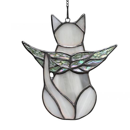 Cat Gift for Home Acrylic Hanging Pendant with Chain, Animal Ornament Window Decorative Wall Decor, Cute Lover Room Decoration Decor