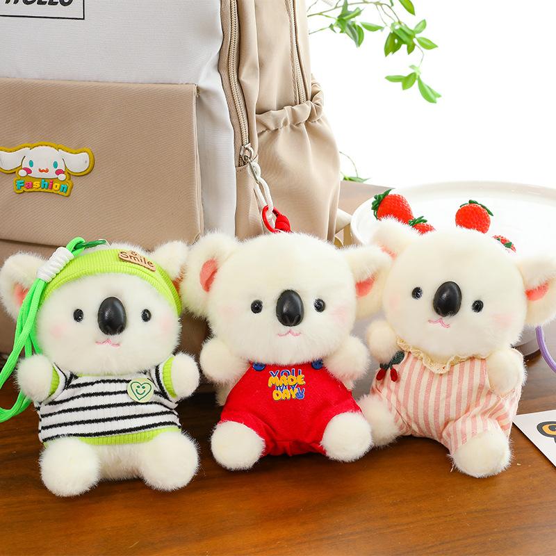 Cute Koala And Bunny Plush Keychain Mini Cartoon Doll Pendant Adorable Desk Companion Toy