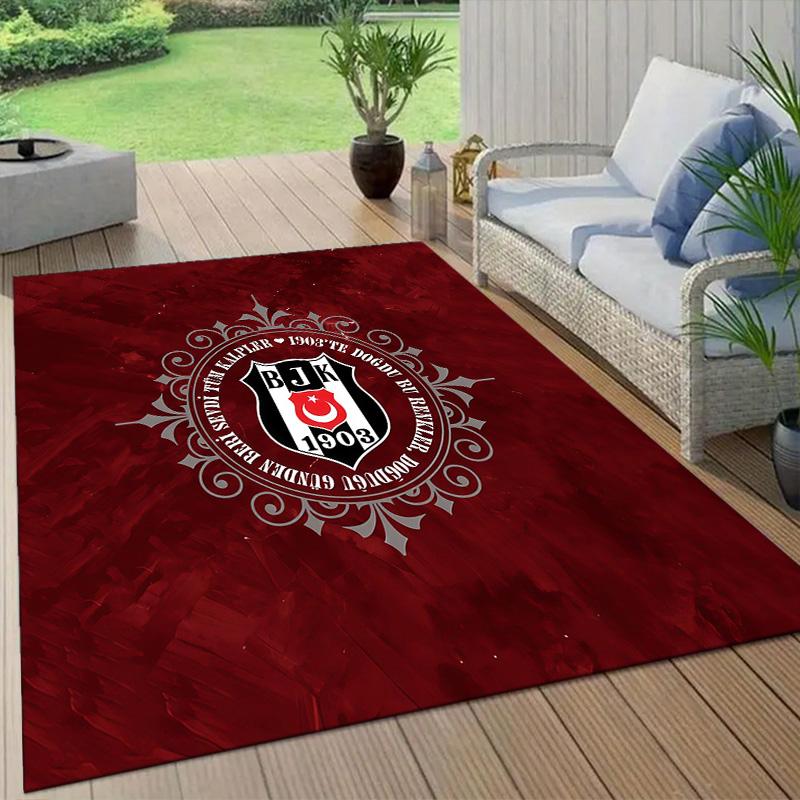 Amsterdamsche Football Club Ajax Flannel Pattern Square Carpet,Area Rug,Carpet Rug for Living Room Bedroom Sofa Playroom Decor,Non-slip Floor Mat