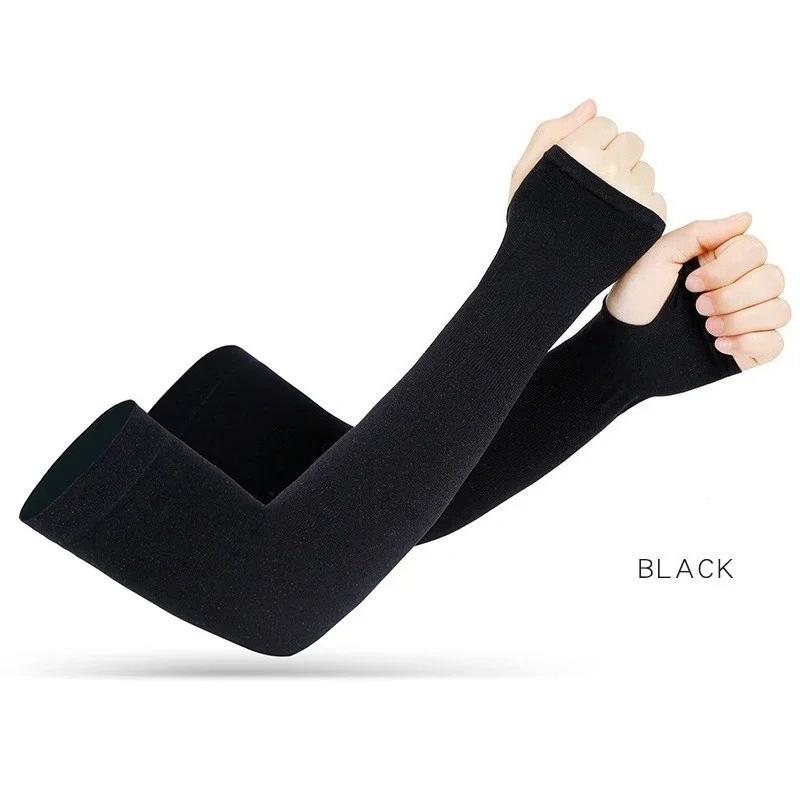Cycling Anti-UV Arm Covers for Men Women Fingerless Gloves Summer Sport Ice Silk Cool Scarf Silk Elastic Arm Covers Driving