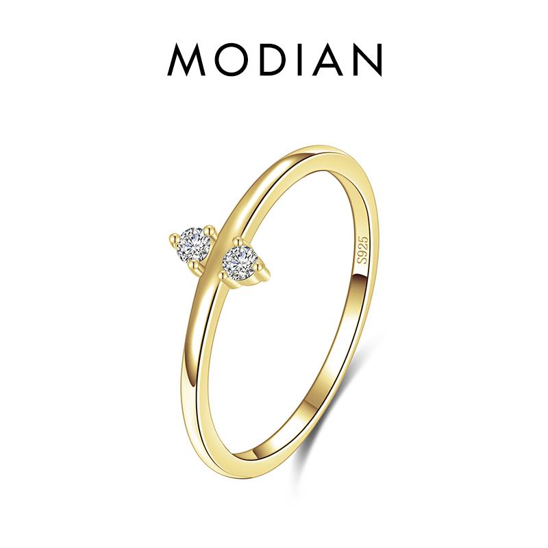 

Модиан стерлингового серебра 925 пробы минимализм прозрачный CZ кольца на палец для женщин модные юбилейные свадебные эффектные ювелирные изделия 8 золотой