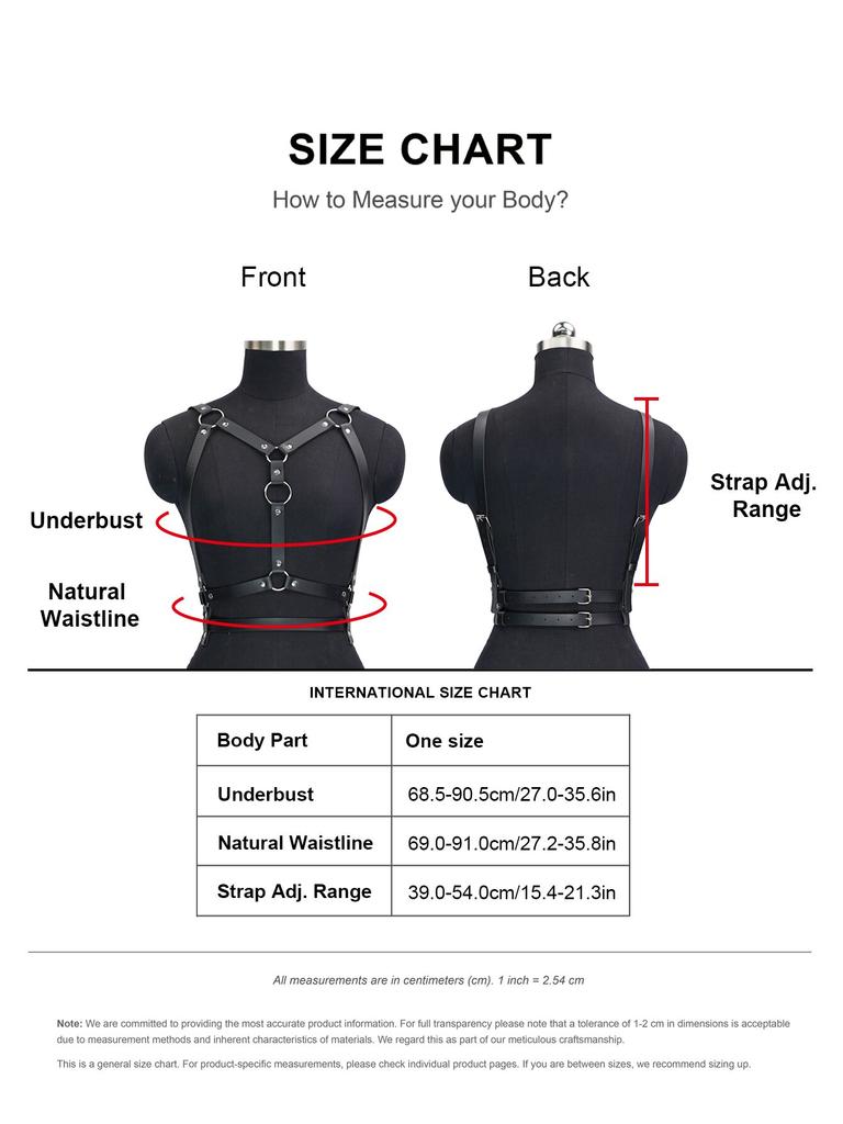 Women's Faux Leather Body Harness Adjustable Buckle Straps Gothic Punk Waist Belt