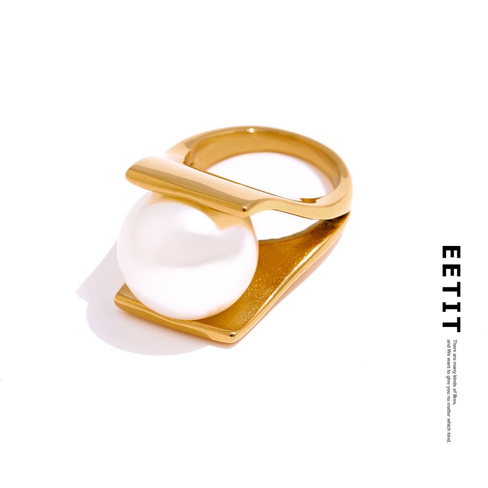 

Ювелирные кольца Eetit из нержавеющей стали с искусственным жемчугом для женщин