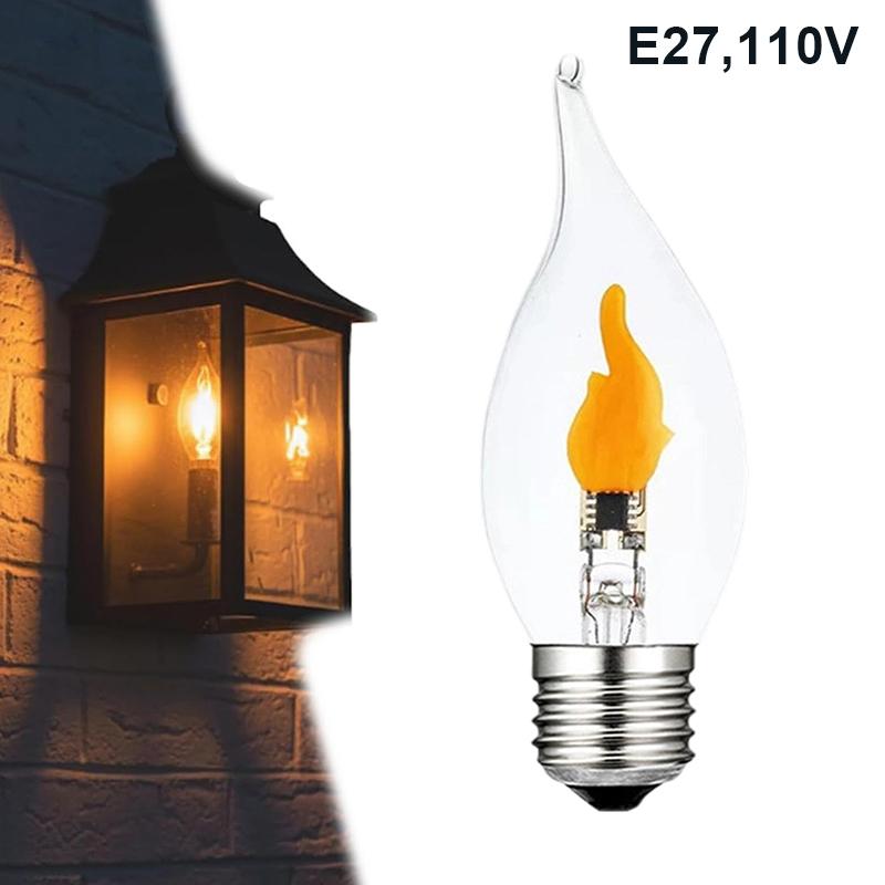 Flickering Flame Light Bulbs E12/E14/E27 LED Flickering Flame Decoration Light Bulbs More Realistic Fire Effect Candelabra Base