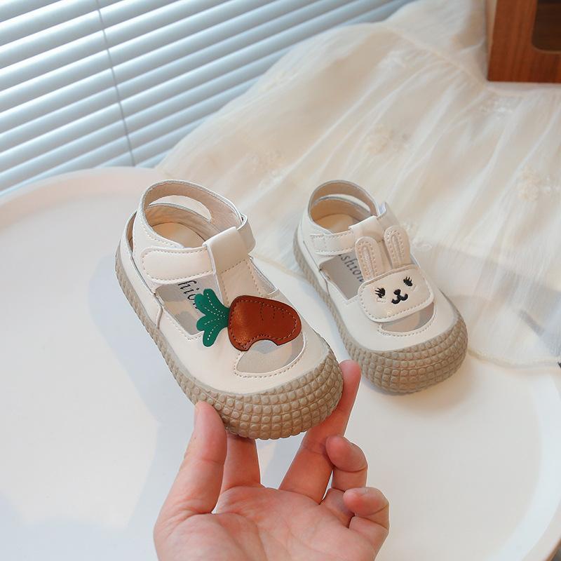 Kinder Sandalen Zehen geschlossen Niedlicher Hase Mädchen Strandschuhe Ausgehöhlt 2025 Sommer Neu Kinder Prinzessin Schuhe T-Riemen Weiche Sohle