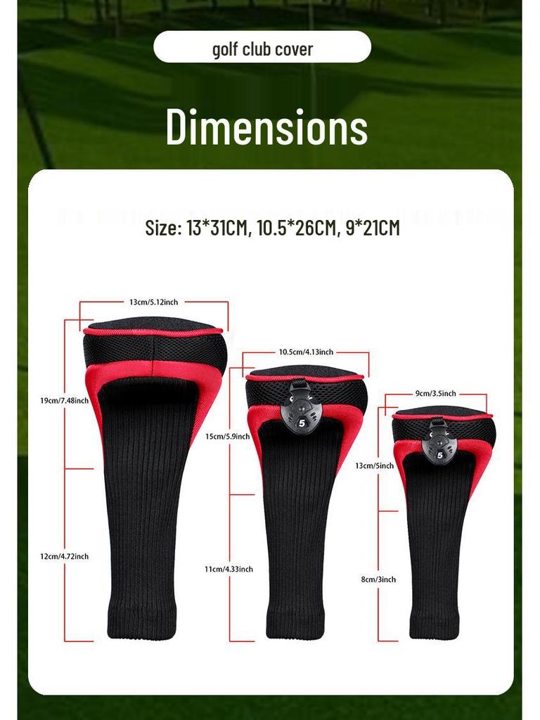 Best-Selling Three-Piece Golf Club Wood Head Cover Set