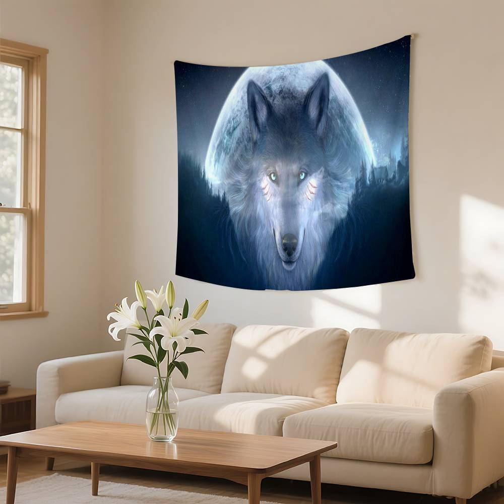 Psychedelic 3D Wolves Tapestry Customizable Tapestries Of Various Styleswall Hangings Celebrity Photo Printingwall Hangings